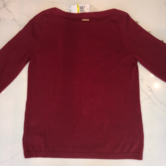 NWT Michael Kors Women's Maroon Sweater top - Picture 4 of 9